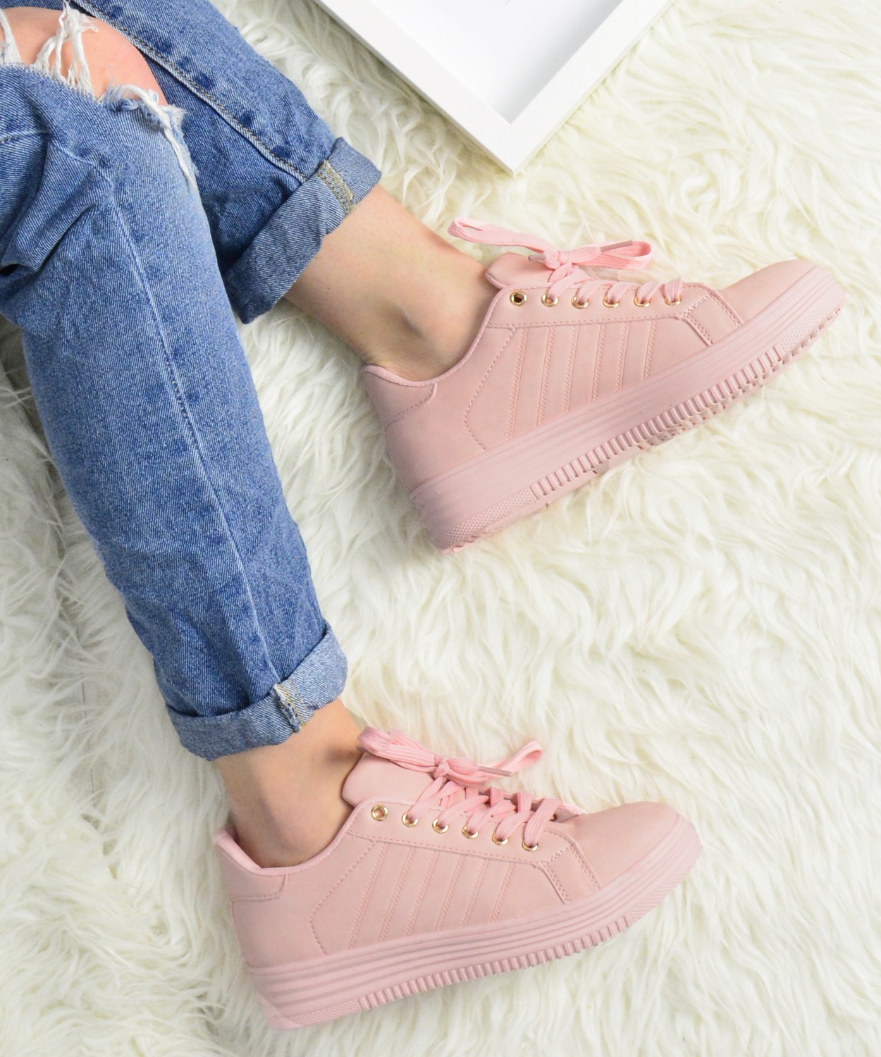 Γυναικεία Sneakers μονόχρωμα ροζ 723720C
